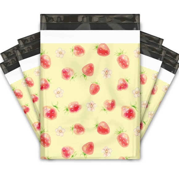 poly Other - 3 SETS LEFT🍓20 Watercolor Yellow Strawberry Poly Mailers 10 x 13 inch